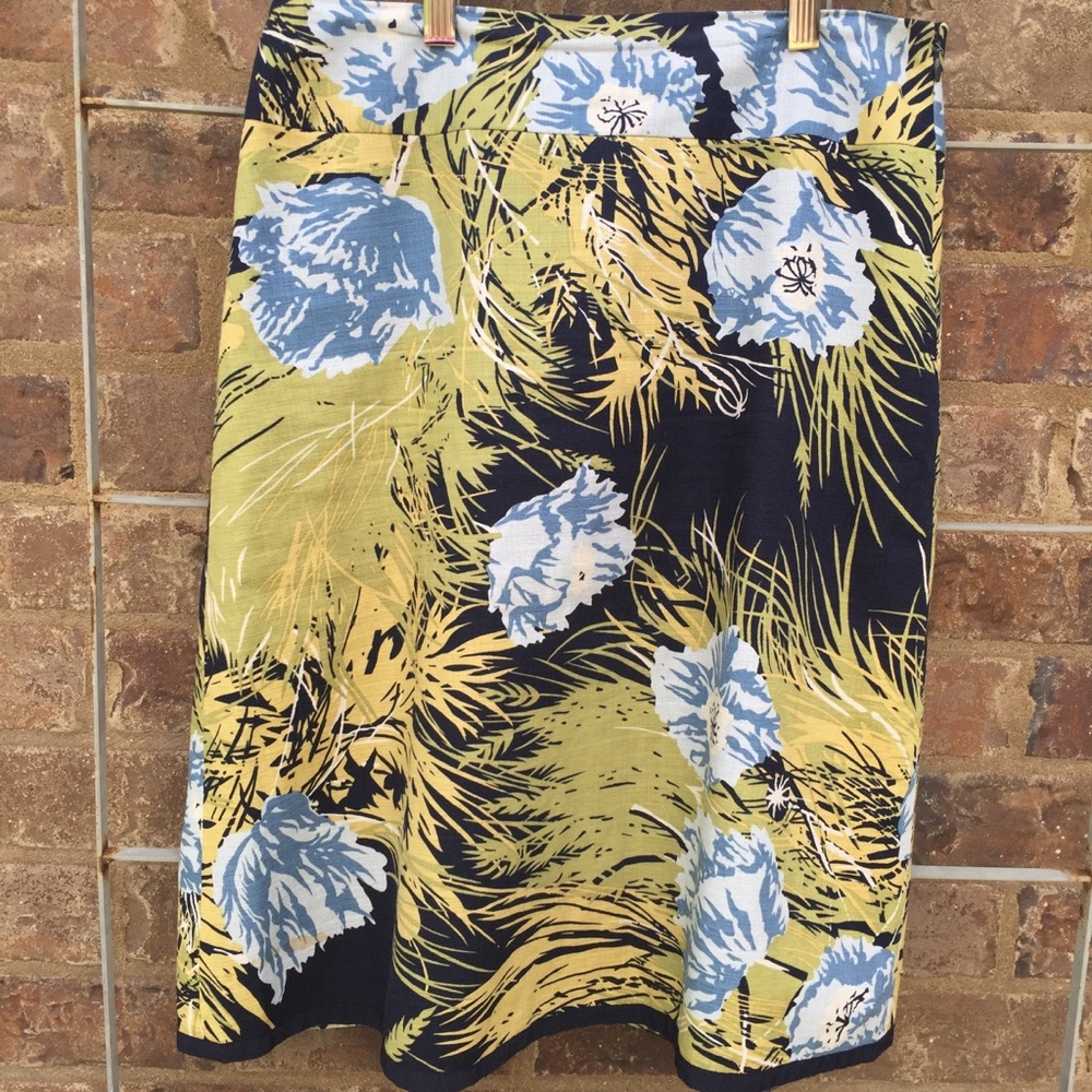 Ann Taylor Floral Summer Midi Skirt Size 4